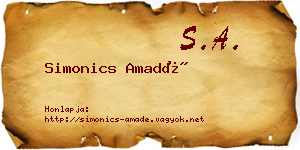 Simonics Amadé névjegykártya